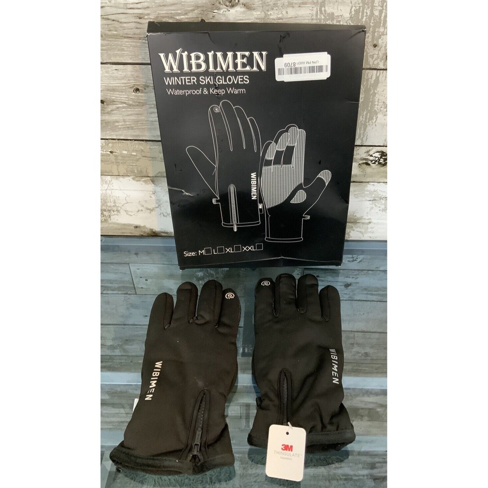 WIBIMEN -10℉ Ski‎ Gloves, Thinsulate Winter Waterproof Gloves for Men Women L